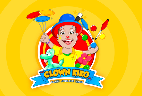 Clown Kiko - kindertheater vol jongleren, goochelen, circus en interactie met de kinderen op uw kinderfeestje.